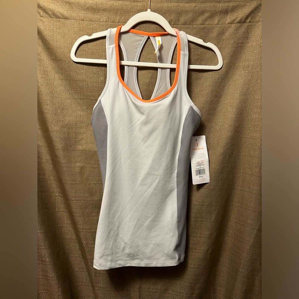 NWT Lucy Power Bra Tank Top Silverfiligree Size Small